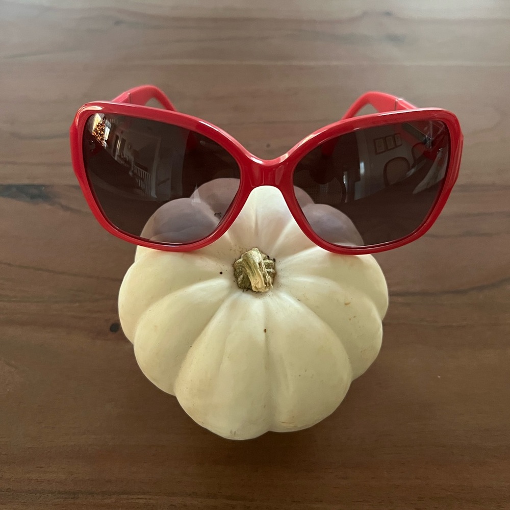 Chanel Hot Pink Sunglasses with Silver Logo and Accents.